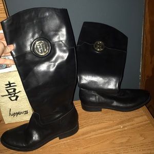 Tommy Hilfiger Black Leather Boots